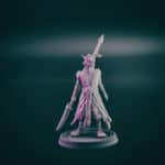 dragonborn fighter with glaive 3d printable tabletop miniature photograph