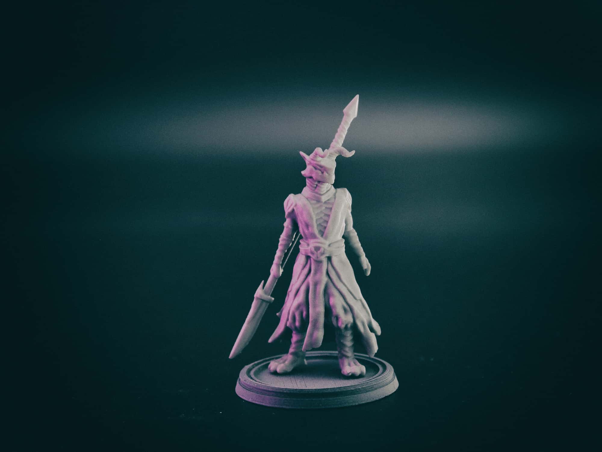 dragonborn fighter with glaive 3d printable tabletop miniature photograph