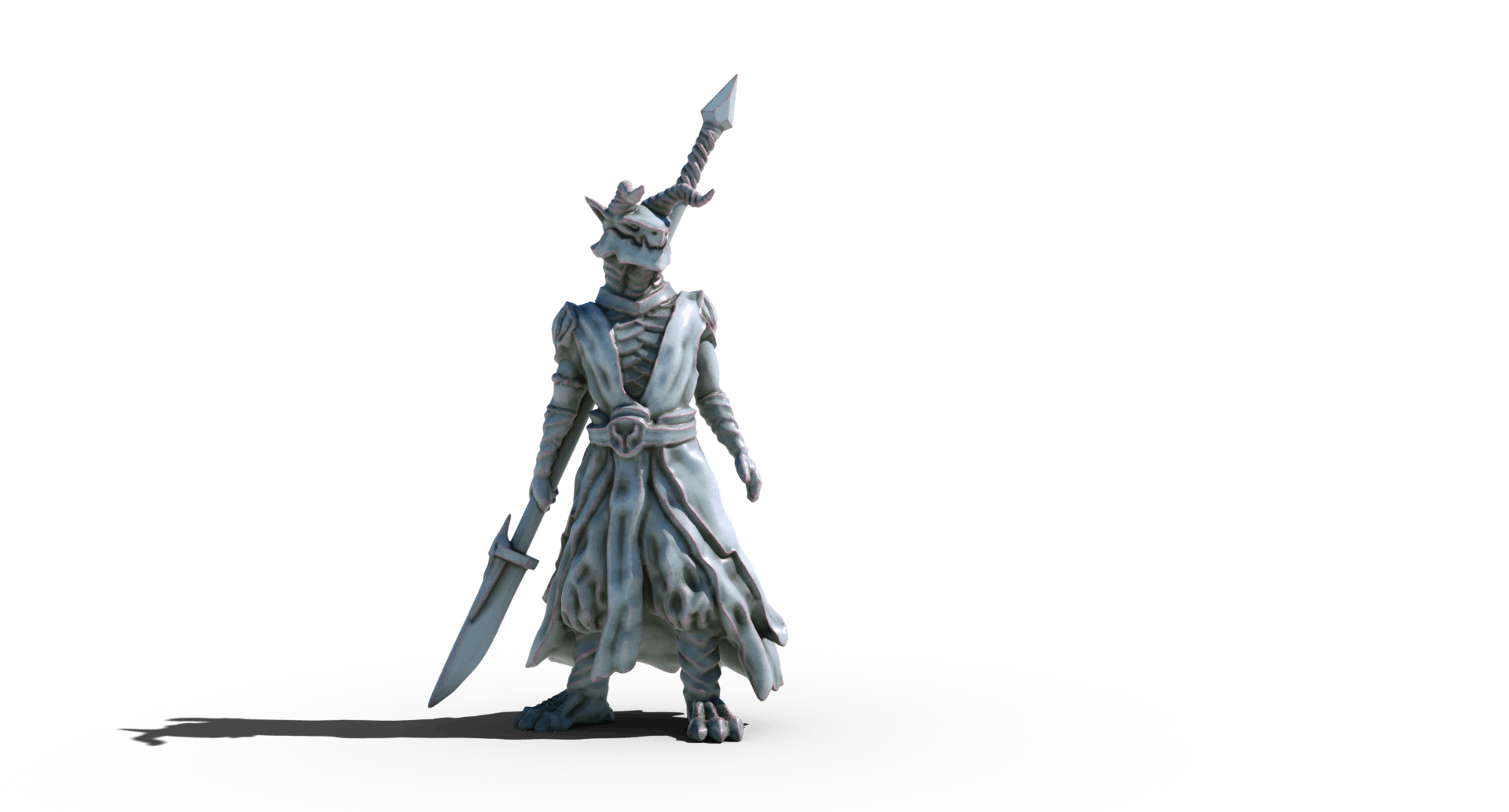 dragonborn fighter with glaive 3d printable tabletop miniature