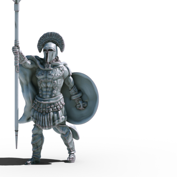 lenidas king of sparta with spear and shield 3d printable tabletop miniature