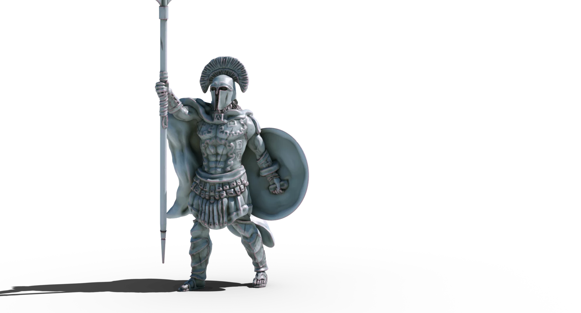 lenidas king of sparta with spear and shield 3d printable tabletop miniature