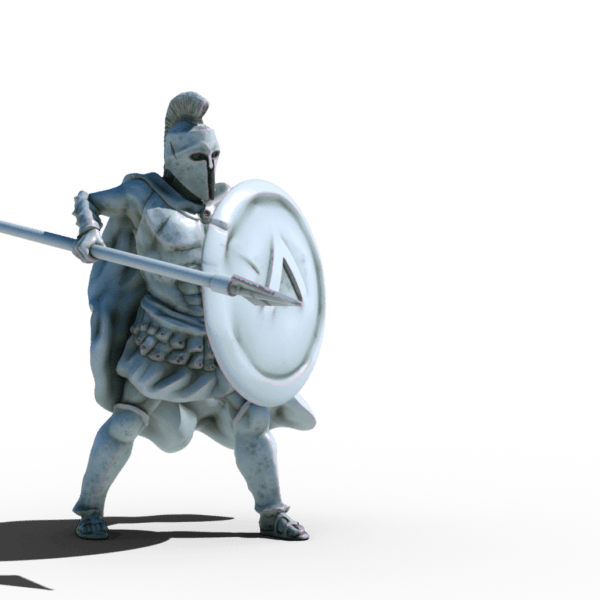 spartan soldier with spear and shield 3d printable tabletop miniature