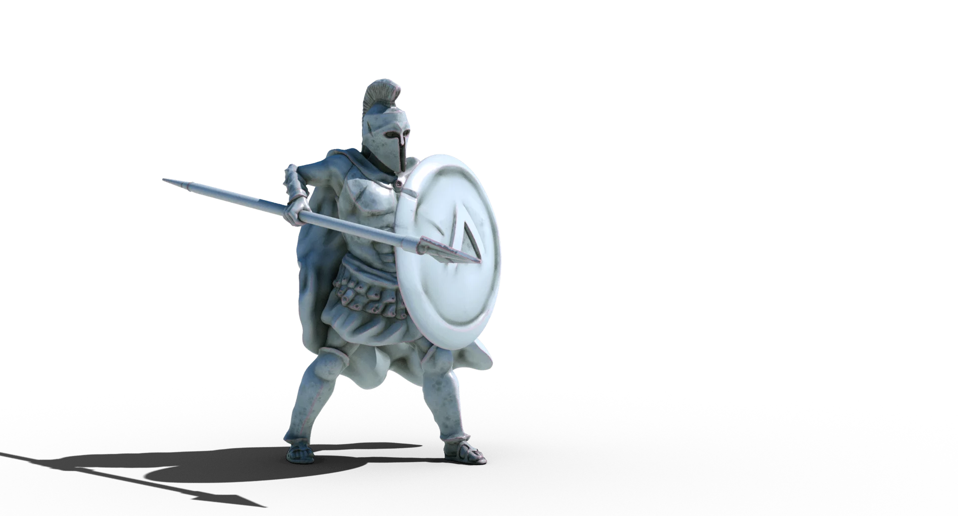 spartan soldier with spear and shield 3d printable tabletop miniature