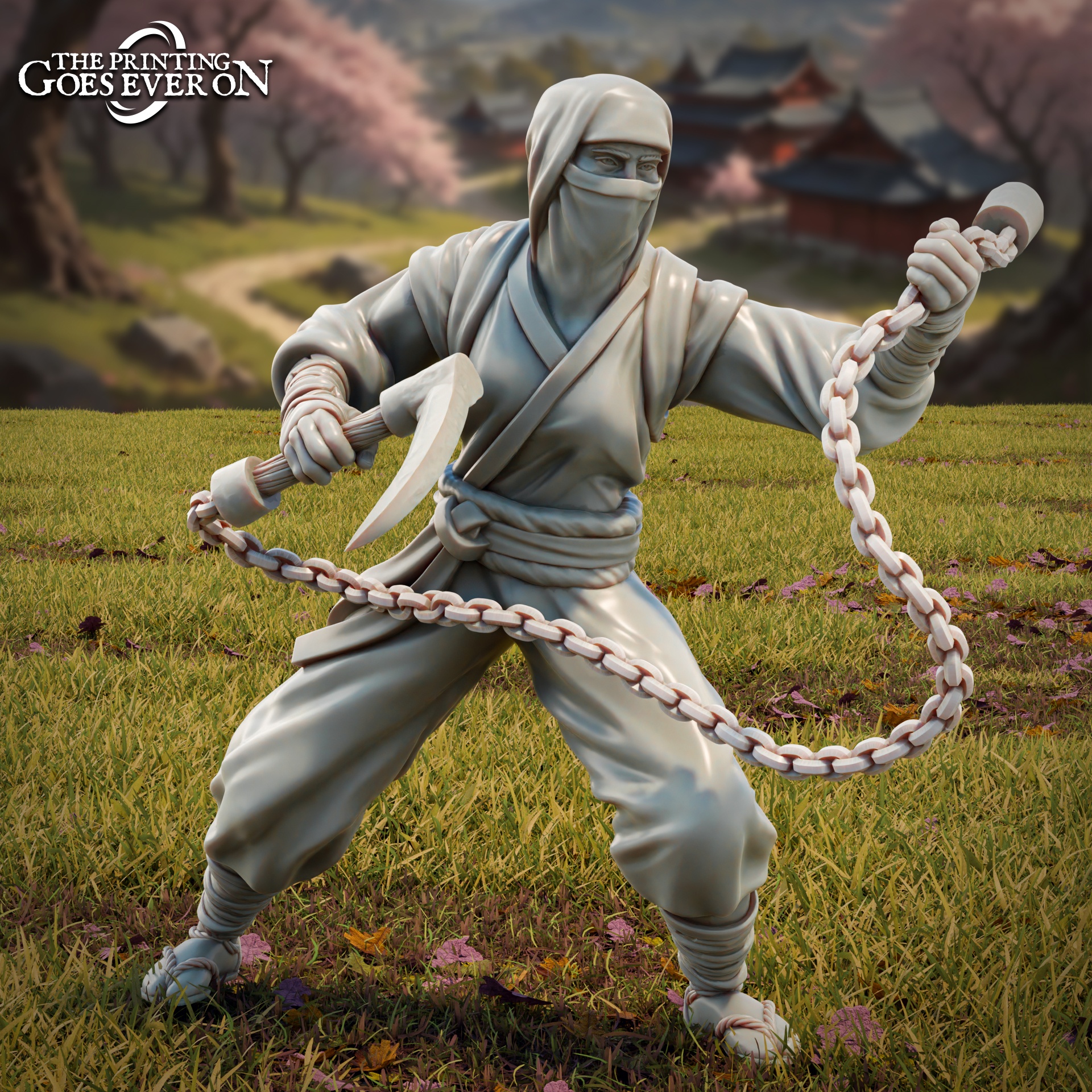 Ninja Kusarigama Kusarigama Ninja Weapon Isolated On White Background 