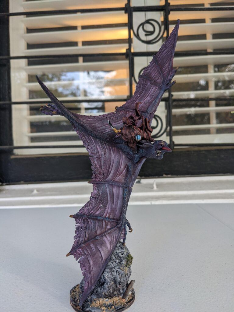 Painted presupported, purplish Wraithbeast.