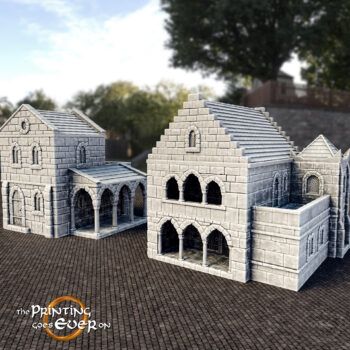 Two fantasy city buildings to be printed with FDM printer