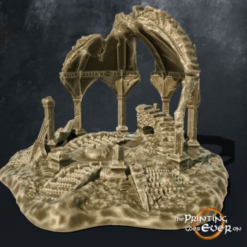 ruined tower temple columns stairs the printing goes ever on october 2020 patreon pack miniature terrain diorama