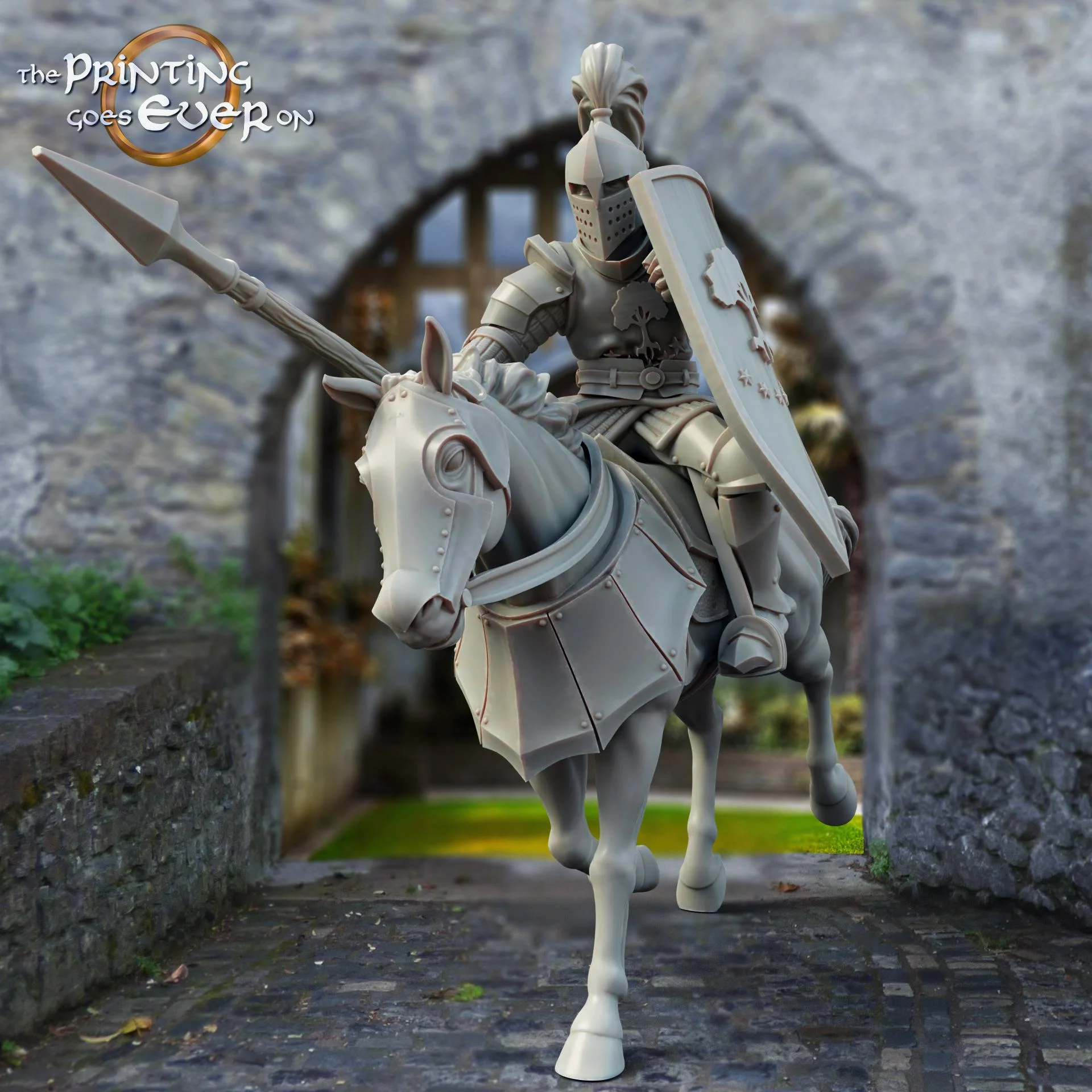 Medieval fantasy mounted knight ready to print on 3d resin printer