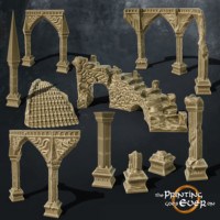 tower temple columns stairs scatter terrain ruins the printing goes ever on october 2020 patreon pack miniature terrain diorama